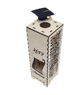 Wooden Wine Box for Graduation