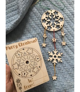 Felicitare/Ornament din Lemn Merry Christmas