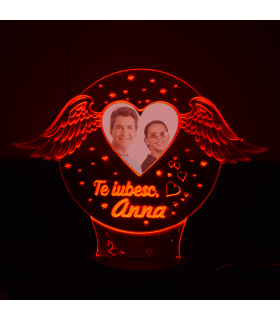Lampa 3D "Te iubesc" cu Nume si Poza