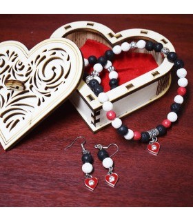 Red, White and Black Jewelry Set
