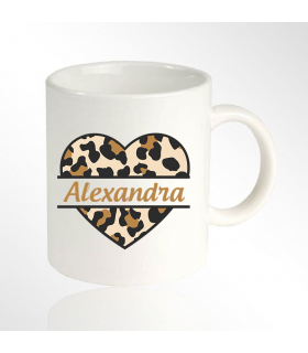 Cana Personalizata cu Nume Leopard Heart