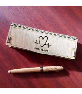 Bambusz toll szett személyesített tokban - Heartbeat