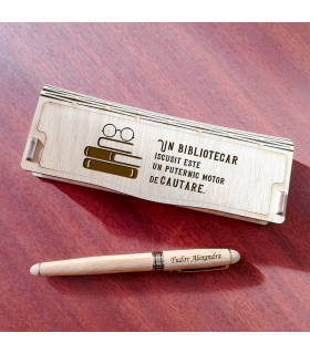Pen Set in Wooden Case - Librarian