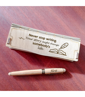 Töltőtoll szett tokban - "Never stop writing"