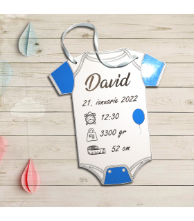 Bodysuit with Birth Details Made of Wood