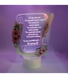 3D ballagási lámpa virágokkal - RO